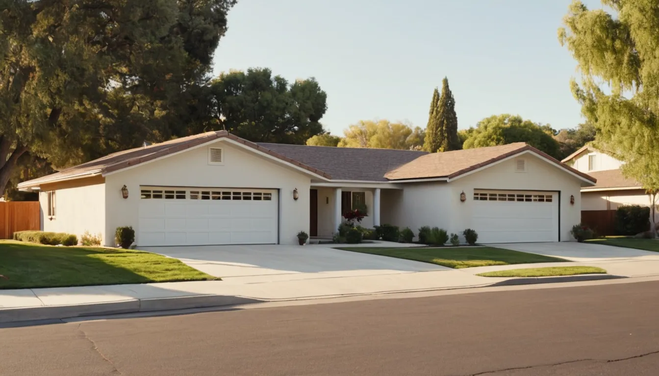 Neighborhood of stucco ranch homes in Pacifica